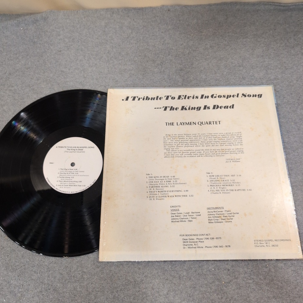 The Laymen Quartet A Tribute To Elvis In Gospel Song Vinyl LP Record 33260703 - Picture 2 of 2
